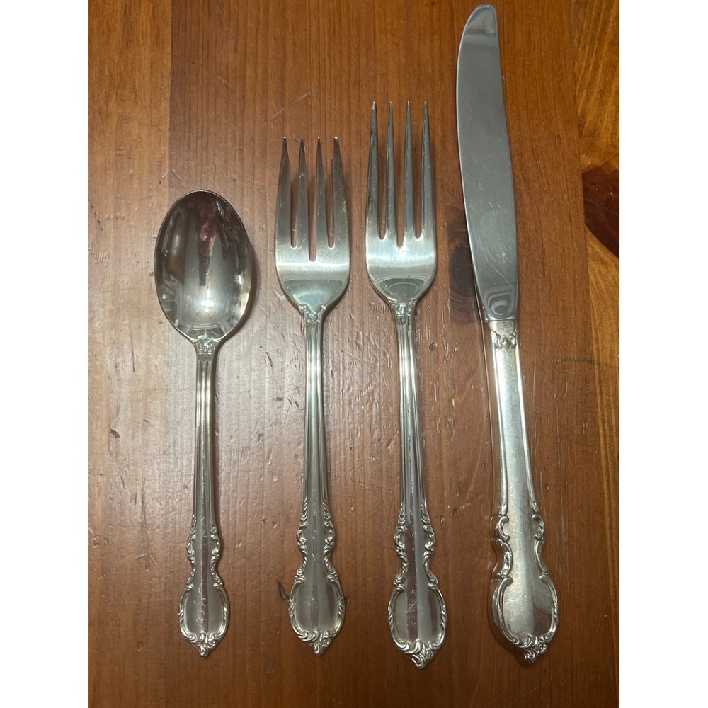 1847 Rogers Bros Reflection Silverplate Flatware 4pc‎ Place Setting Vintage IS